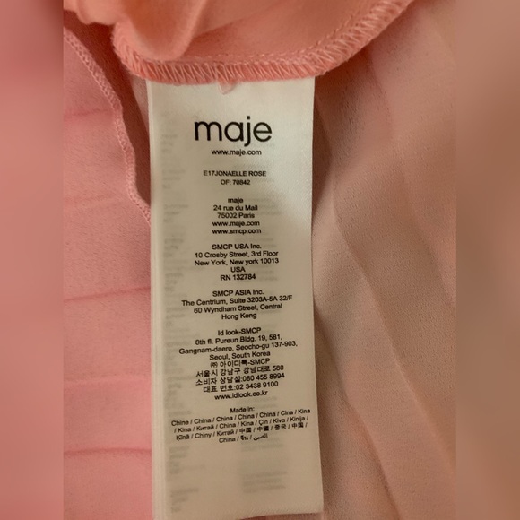 Maje Jonaelle Ombre Pleated Skirt In Pink Size 1 - Picture 6 of 7